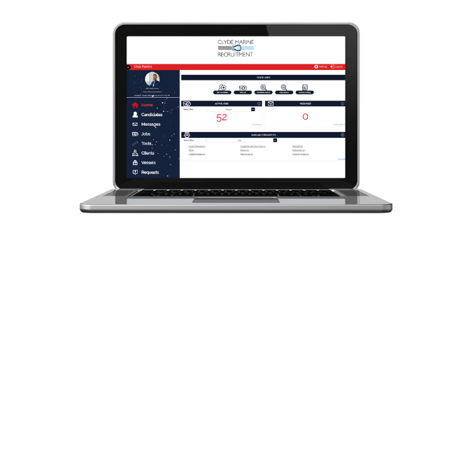 A laptop version of our recruitment website showing a user experience