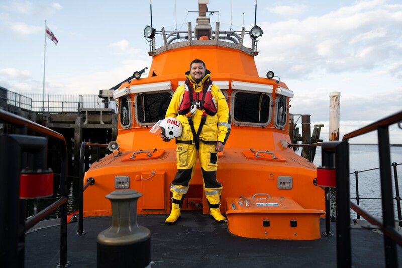 RNLI lifesaving job onboard a Lifeboat ready to save people at sea